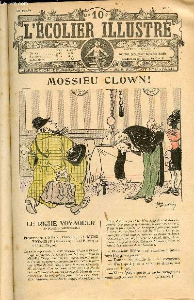 L'colier illustr - anne 1915 - n1  52 - du 7 janvier au 30 dcembre 1915 - Mossieu clown - Le riche voyageur - Un petit comdien au Brsil - Le petit reine de Balkanie - ...