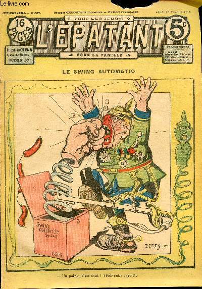 L'Epatant - anne 1916 - n 397 - 24 fvrier 1916 - Le swing automatic - en famille par Jos Moselli - Les nouvelles aventures des pieds nickels par Louis Forton - Le roi des boxeurs par Picard - Chasse nocturne par jo Valle - ...