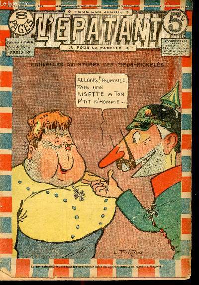 L'Epatant - anne 1916 - n 427 - 21 septembre 1916 - nouvelles aventures des pieds nickels par Louis Forton - Isidore Flapi - Les compagnons de la mort - Le roi des boxeurs par Picard - Les dmons blancs - ...