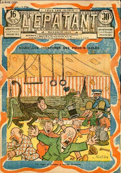L'Epatant - anne 1922 - n736 et 738 - 7 septembre 1922 - 2 numros - incomplet - Nouvelles aventures des pieds nickels par Louis Forton - John Strobbins par Jos Moselli - L'as du cinma par Jos Moselli - ...