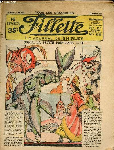 Fillette - anne 1937 - n1508  1510 + 1512  1515 + 1517 + 1530  1553 - du 14 fvrier au 26 dcembre 1937 - incomplet - Sonia, la petite princesse - Au pays des merveilles - Le sortilge de la neige - ...