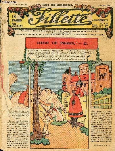 Fillette album - anne 1933 - n1297  1339 - du 29 janvier au 19 novembre 1933 - Coeur de pierre - Le merveilleux voyage de Jacqueline - Le sifflet d'argent - ...