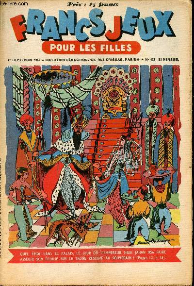 Francs-Jeux pour les filles - n 103 - 1er septembre 1950 - Patinot et Ballinette - Sentinelle des pics neigeux par Mc Cracken - des gratte-ciel en plein dsert - La libration de Paris par George Langelaan - Charme du palais et sa fille par Robert Fougr