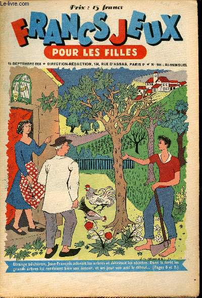 Francs-Jeux pour les filles - n 104 - 15 septembre 1950 - Patinot et Ballinette - Sentinelle des pics neigeux par Mc Cracken - La barrages et les ascenseurs  poissons - L'trange Bcheron par Jeanne Bouquet - Histoire  chanter - M. toudou pche  la li