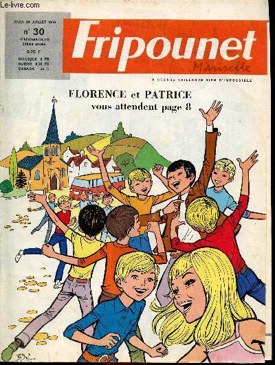 Fripounet et Marisette - anne 1969 - n 30 - 24 juillet 1969 - Jumbo l'lphant alpiniste -le baptme de l'air par Missou - ...