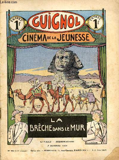 Guignol - nouvelle srie - n 40 - 314e livraison - 7 octobre 1934 - Une assiette de faence bleue par Verdat - La grotte aux saphirs par Alain Duval et Ferran - Jean-Loup par Jean Duclos - A la dcouverte Flix Geofroy - ...
