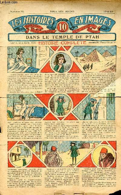 Histoires en images - n 76 - 17 aot 1922 - Dans le temple de Ptah par Jacques Mahan