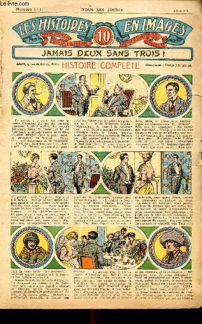 Histoires en images - n 111 - 19 avril 1923 - Jamais deux sans trois ! par H. Steimer