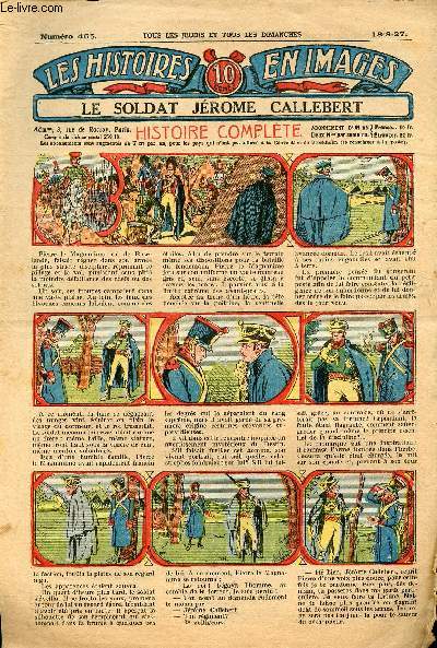 Histoires en images - n 465 - 18 aot 1927 - Le soldat Jrme Callebert par Eck-Bouillier