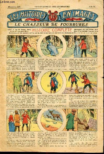 Histoires en images - n 539 - 3 mai 1928 - Le chasseur de fourrures par Eck-Bouillier