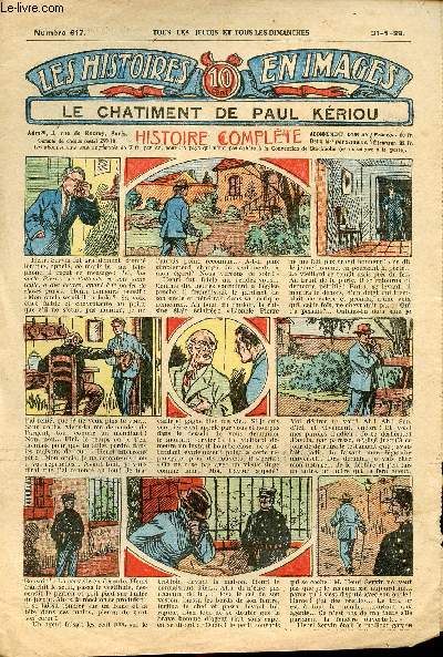 Histoires en images - n 617 - 31 janvier 1929 - Le chtiment de Paul Kriou
