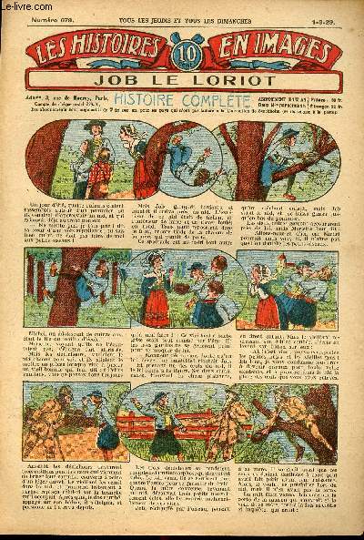 Histoires en images - n 678 - 1er septembre 1929 - Job Le Loriot par J. De Nauseroy