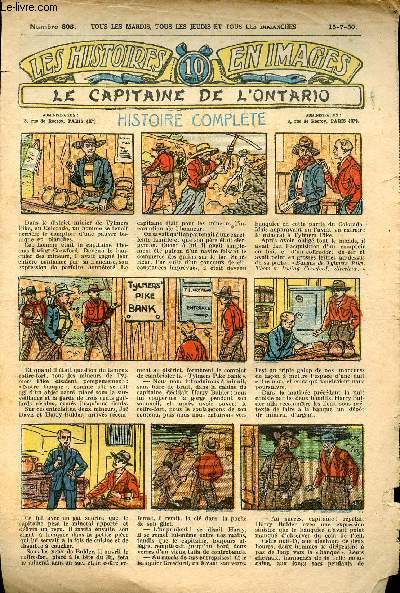 Histoires en images - n 808 - 15 juillet 1930 - Le capitaine de l'Ontario J. de Nauseroy