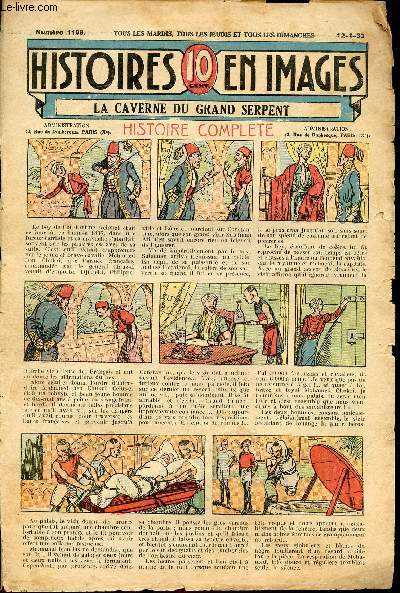 Histoires en images - n 1199 - 12 janvier 1933 - la caverne du grand serpent par G. De Lavarenne