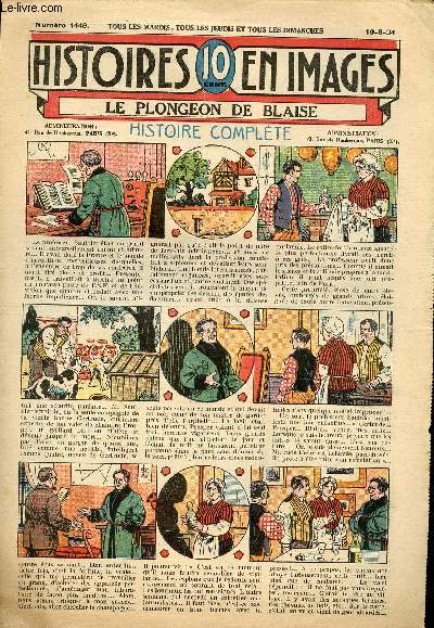 Histoires en images - n 1449 - 19 aot 1934 - Le plongeon de Blaise