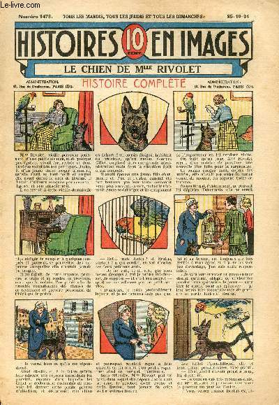 Histoires en images - n 1478 - 25 octobre 1934 - Le chien de Mlle Rivolet par M. R.