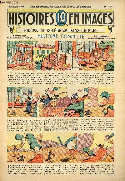 Histoires en images - n 1540 - 19 mars 1935 - Pikpic et Colgram dans le bled par Ibric