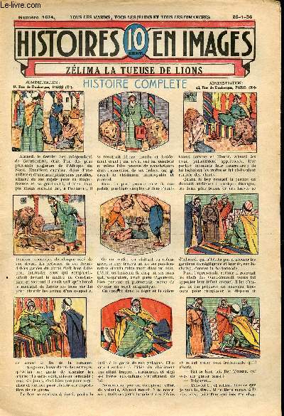 Histoires en images - n 1674 - 26 janvier 1936 - Zlima la tueuse de lions par Eck-Bouillier