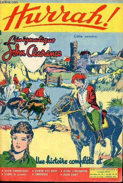 Hurrah ! - nouvelle srie - n 48 - 18 septembre 1954 - L'nigmatique John Clarence