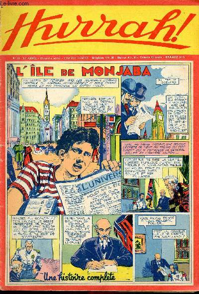 Hurrah ! - nouvelle srie - n 53 - 23 octobre 1954 - L'le de Monjaba