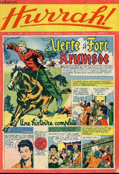 Hurrah ! - nouvelle srie - n 97 - 27 aot 1955 - Alerte  Fort Krumsoe