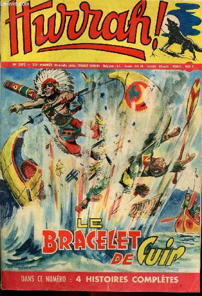 Hurrah ! - nouvelle srie - n 202 - 31 aot 1957 - Le bracelet de cuir - Les fils des Mousquetaires - Panique dans la ville