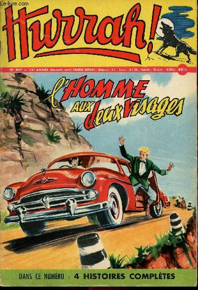 Hurrah ! - nouvelle srie - n 207 - 5 octobre 1957 - L'homme aux deux visages - Crin Noir et les ppites de Dod - La voix des lumires