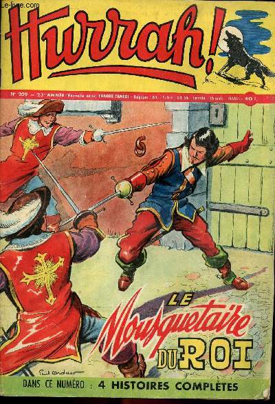 Hurrah ! - nouvelle srie - n 209 - 19 octobre 1957 - le mousquetaire du roi - Attaque  l'aube - Le cadet de West Point