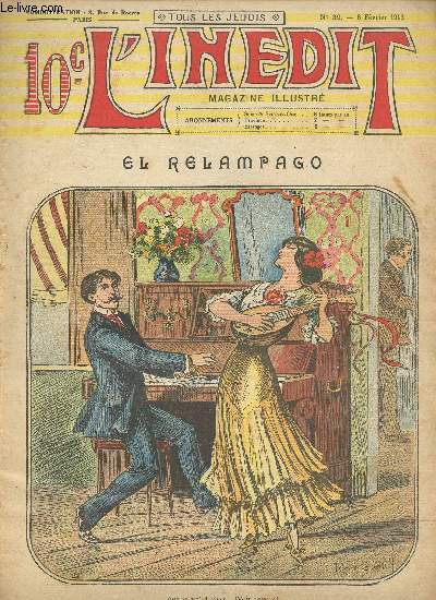 L'indit, magazine illustr - n 39 - 6 fvrier 1913 - El Relampago par Marcelle Geoffroy et Ren Gary