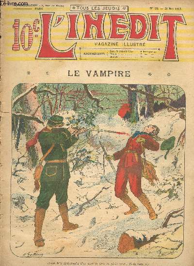 L'indit, magazine illustr - n 55 - 29 mai 1913 - Le vampire par Henri Sauvre