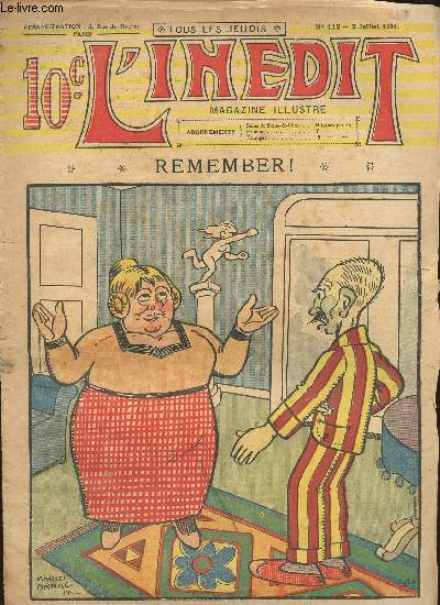 L'indit, magazine illustr - n 112 - 2 juillet 1914 - Remember ! par Marcel Arnac