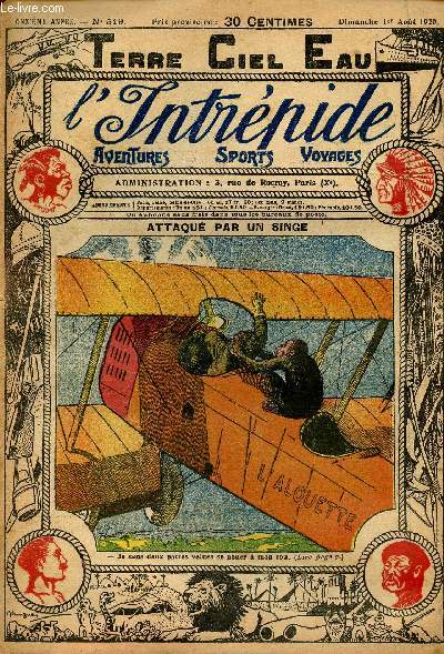 L'intrpide - n 519 - 1er aot 1920 - Attaqu par un singe par Jo Valle