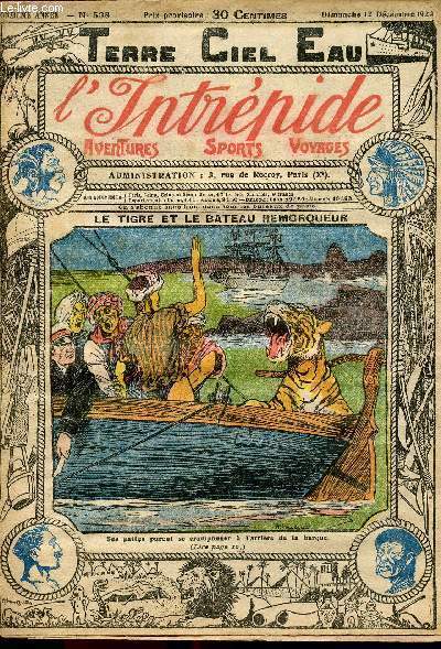 L'intrpide - n 538 - 12 dcembre 1920 - Le tigre et le bateau remorqueur par F.-W. Boulton