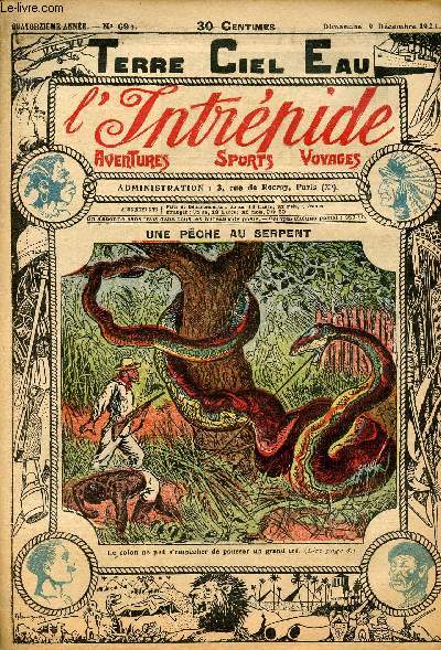 L'intrpide - n 694 - 9 dcembre 1923 - Une pche au serpent par Max Luirais