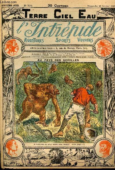 L'intrpide - n 703 - 10 fvrier 1924 - Au pays des gorilles par Elie Monfort