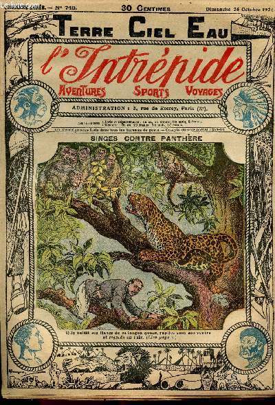 L'intrpide - n 740 - 26 octobre 1924 - Singes contre panthre par Commandant V