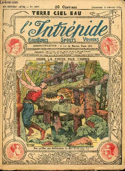 L'intrpide - n 809 - 21 fvrier 1926 - Dans la fosse aux tigres par Jo Valle