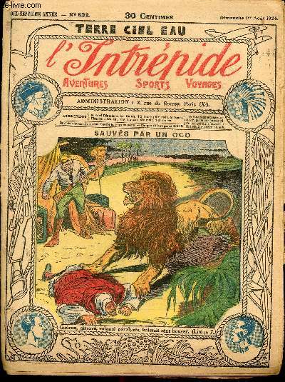 L'intrpide - n 832 - 1er aot 1926 - Sauvs par un coq par P.A.