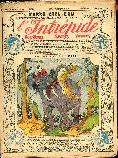 L'intrpide - n 838 - 12 septembre 1926 - Le testament du Rajah