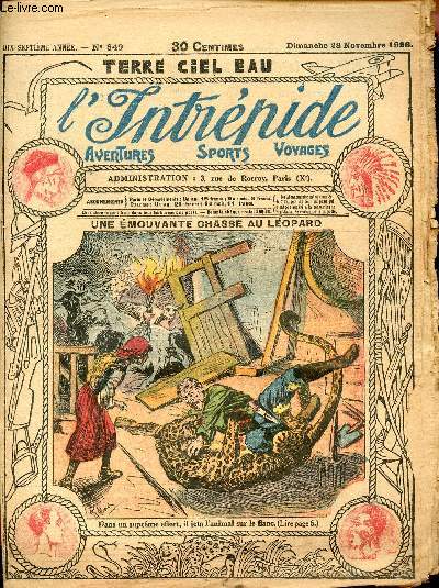 L'intrpide - n 849 - 28 novembre 1926 - Une mouvante chasse au lopard par Zep