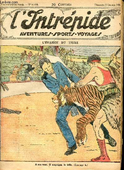 L'intrpide - n 1105 - 25 octobre 1931 - L'vasion du tigre par Jo Valle