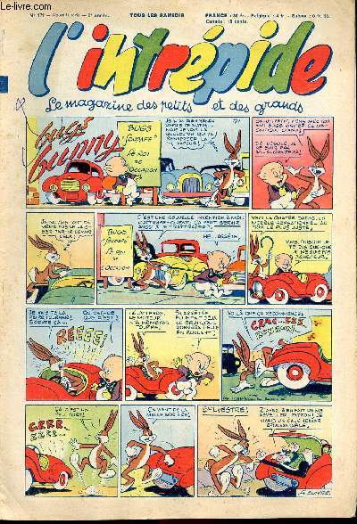 L'intrpide - nouvelle srie - n 171 - 7 fvrier 1953 - Bugs Bunny par Schlessinger et Studio - Hardi John ! par Nicolo et Jeva - Arthur et Zo par Buschmiller - Le petit Shrif par Zuffi - Les fils du vent par Bob Dan - La course au Milliard par Cazana