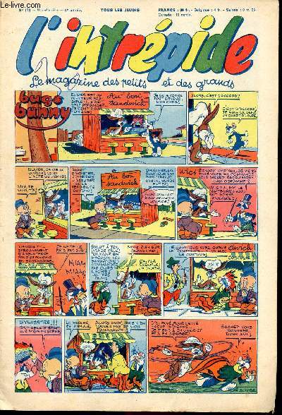 L'intrépide - nouvelle série - n° 173 - 19 février 1953 - Bugs Bunny par Schlessinger et Studio - Hardi John ! par Nicolo et Jeva - Arthur et Zoé par Buschmiller - Le petit Shérif par Zuffi - Les fils du vent par Bob Dan - La course au Milliard par Cazan