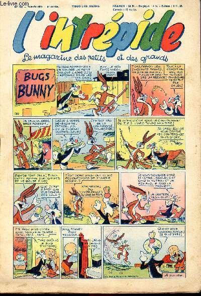 L'intrépide - nouvelle série - n° 182 - 23 avril 1953 - Bugs Bunny par Schlessinger et Studio - Hardi John ! par Nicolo et Jeva - Arthur et Zoé par Buschmiller - Le petit Shérif par Zuffi - Les fils du vent par Bob Dan - La course au Milliard par Cazanav