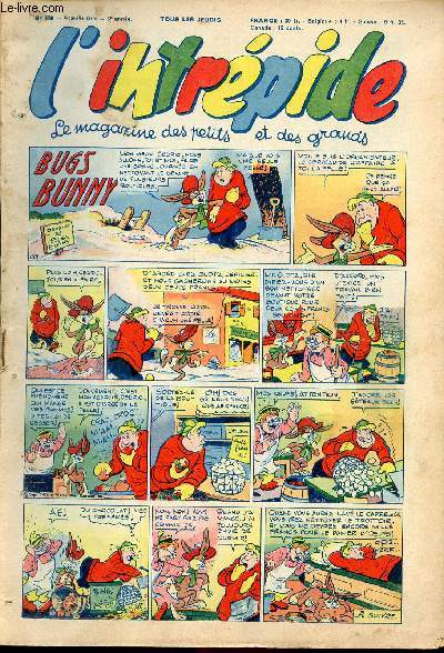 L'intrpide - nouvelle srie - n 188 - 7 juin 1953 - Bugs Bunny par Schlessinger et Studio - Hardi John ! par Nicolo et Jeva - Arthur et Zo par Buschmiller - Le petit Shrif par Zuffi - Guy l'intrpide par L. Bornert et R. Burty - Les fils du vent par