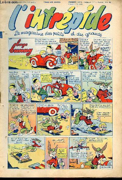 L'intrpide - nouvelle srie - n 189 - 11 juin 1953 - Bugs Bunny par Schlessinger et Studio - Hardi John ! par Nicolo et Jeva - Arthur et Zo par Buschmiller - Le petit Shrif par Zuffi - Guy l'intrpide par L. Bornert et R. Burty - Les fils du vent par