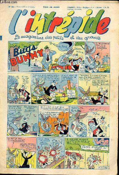L'intrpide - nouvelle srie - n 203 - 17 septembre 1953 - Bugs Bunny par Schlessinger et Studio - Hardi John ! par Nicolo et Jeva - Arthur et Zo par Buschmiller - Le petit Shrif par Zuffi - Guy l'intrpide par L. Bornert et R. Burty - Les fils du ven