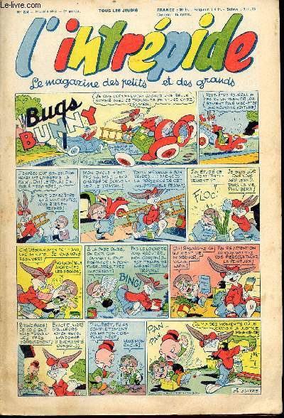 L'intrpide - nouvelle srie - n 204 - 24 septembre 1953 - Bugs Bunny par Schlessinger et Studio - Hardi John ! par Nicolo et Jeva - Arthur et Zo par Buschmiller - Le petit Shrif par Zuffi - Guy l'intrpide par L. Bornert et R. Burty - Les fils du ven