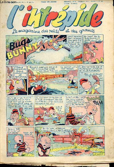 L'intrpide - nouvelle srie - n 208 - 22 octobre 1953 - Bugs Bunny par Schlessinger et Studio - Hardi John ! par Nicolo et Jeva - Arthur et Zo par Buschmiller - Le petit Shrif par Zuffi - Guy l'intrpide par L. Bornert et R. Burty - Les fils du vent