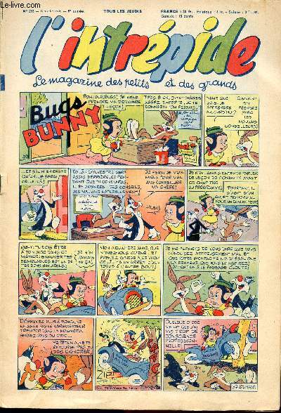 L'intrépide - nouvelle série - n° 213 - 26 novembre 1953 - Bugs Bunny par Schlessinger et Studio - Hardi John ! par Nicolo et Jeva - Arthur et Zoé par Buschmiller - Le petit Shérif par Zuffi - Guy l'intrépide par L. Bornert et R. Burty - Les fils du vent